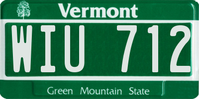 VT license plate WIU712
