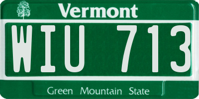 VT license plate WIU713