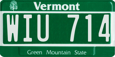 VT license plate WIU714