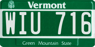 VT license plate WIU716