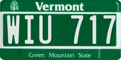 VT license plate WIU717