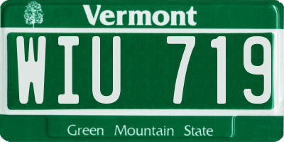 VT license plate WIU719