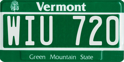 VT license plate WIU720