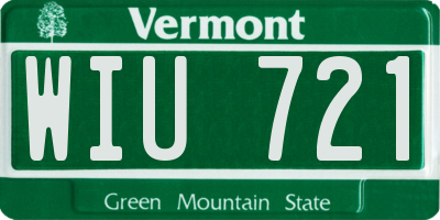 VT license plate WIU721
