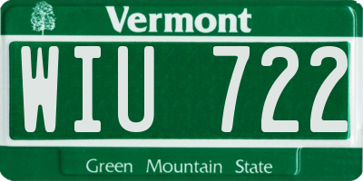 VT license plate WIU722