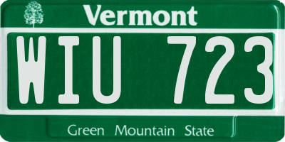 VT license plate WIU723