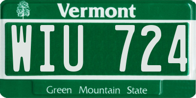 VT license plate WIU724