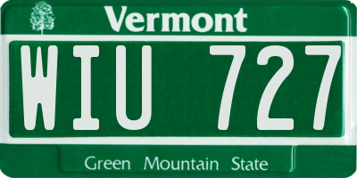 VT license plate WIU727