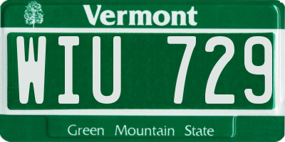 VT license plate WIU729