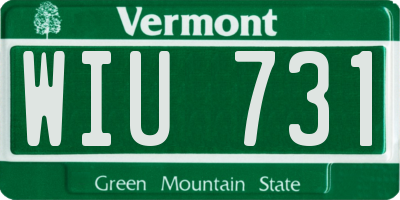 VT license plate WIU731