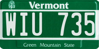VT license plate WIU735