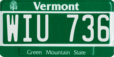VT license plate WIU736