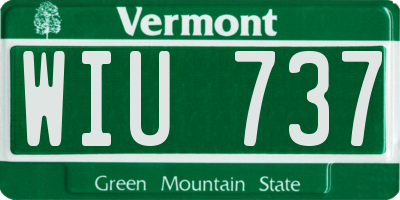VT license plate WIU737