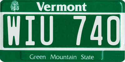 VT license plate WIU740