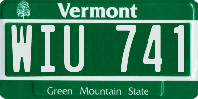 VT license plate WIU741