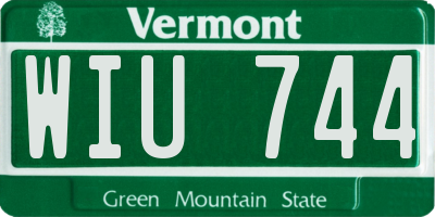 VT license plate WIU744