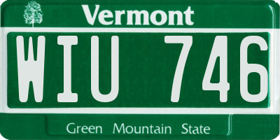 VT license plate WIU746