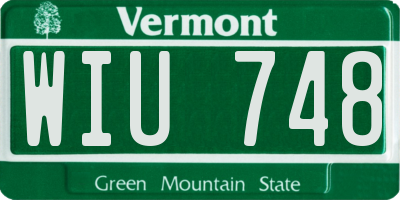 VT license plate WIU748