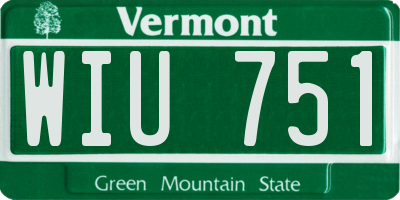 VT license plate WIU751