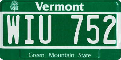 VT license plate WIU752