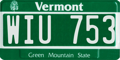 VT license plate WIU753