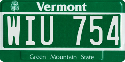 VT license plate WIU754