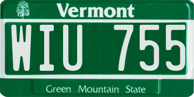 VT license plate WIU755