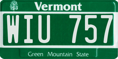 VT license plate WIU757