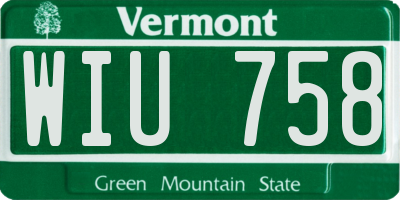 VT license plate WIU758