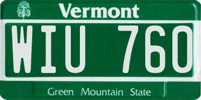 VT license plate WIU760
