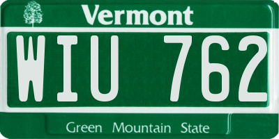 VT license plate WIU762