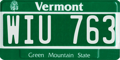 VT license plate WIU763