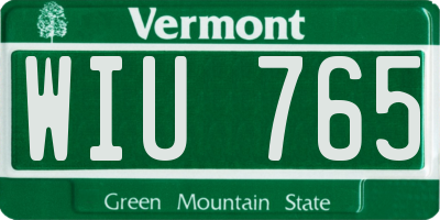 VT license plate WIU765