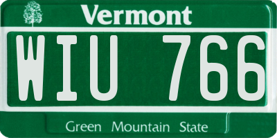 VT license plate WIU766