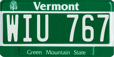 VT license plate WIU767