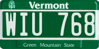 VT license plate WIU768