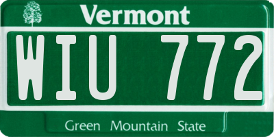 VT license plate WIU772