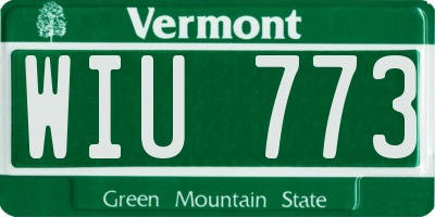 VT license plate WIU773