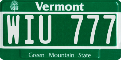 VT license plate WIU777