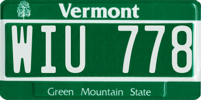 VT license plate WIU778