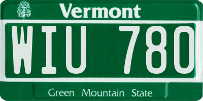 VT license plate WIU780