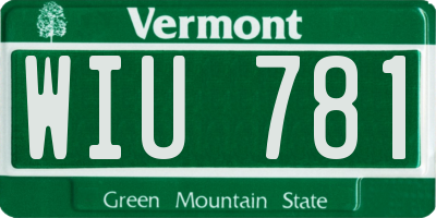 VT license plate WIU781