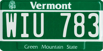 VT license plate WIU783