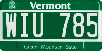 VT license plate WIU785