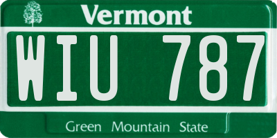 VT license plate WIU787