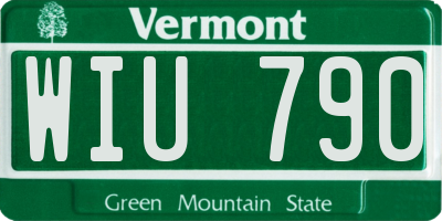 VT license plate WIU790