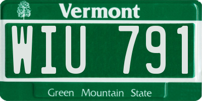 VT license plate WIU791