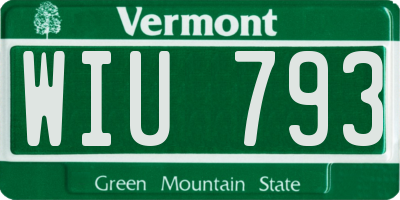 VT license plate WIU793