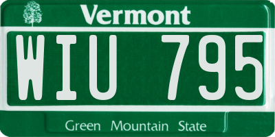VT license plate WIU795