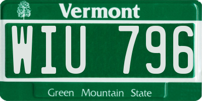 VT license plate WIU796